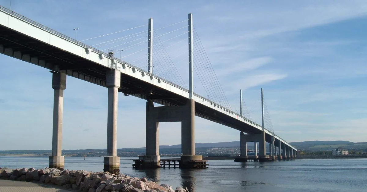 The Kessock Bridge on the road towards Inverness, on the route from Fort William to the airport